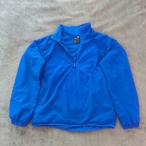 Gap Fit Women's Fleece Quarter Zip Jacket in Blue, Size Small Tall